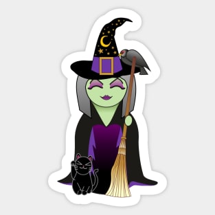 Kokeshi Witch Sticker